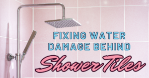 water damage behind shower tiles